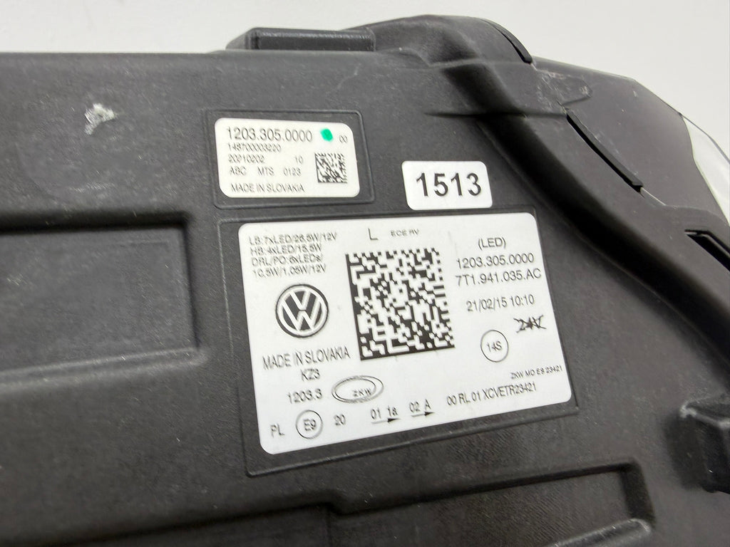 7T1941035AC, 1513,  Original VW T7 Scheinwerfer Links Full LED